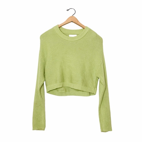 LA Hearts Lime Green Knit Crop Sweater XS - Picture 1 of 7